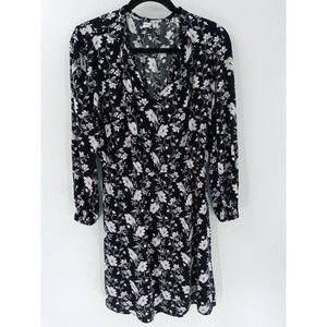 Women's Old Navy Black Floral Sheath Dress Size M